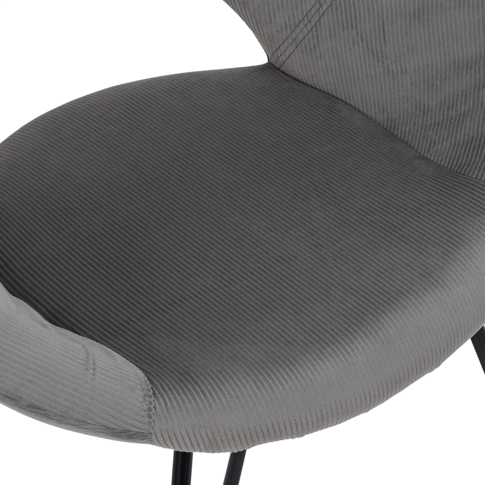 Fauteuil Rond Velours Cotele Giulia Gris