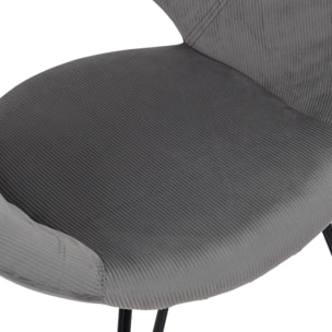 Fauteuil Rond Velours Cotele Giulia Gris