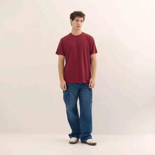 Camiseta Básica Algodón Orgánico Granate ESSENTIALS T-SHIRT WINE