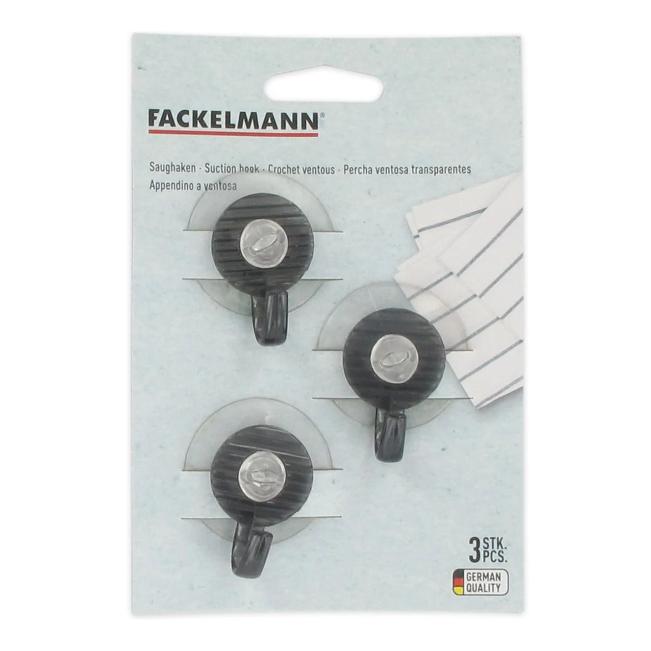 Lot de 3 crochets à ventouse Fackelmann Tecno