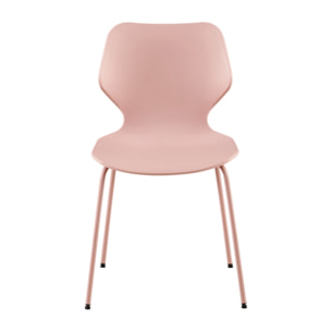 Set 4 sedie design rosa gambe in metallo verniciato - Selene