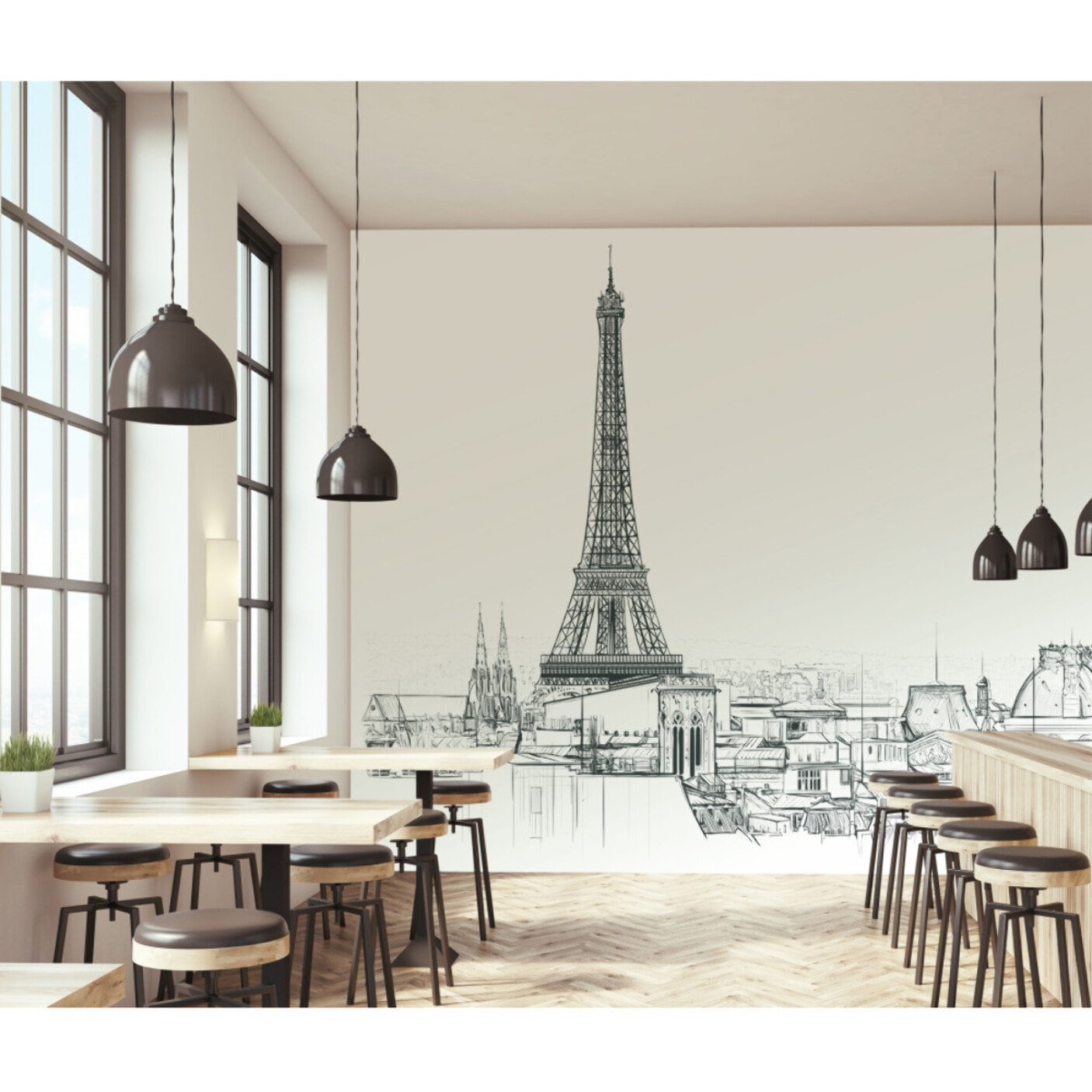 Papier peint panoramique Paname - Un décor mural de 7 lés (336x270cm), créé et fabriqué en France Livraison gratuite à partir de 315 € d'achat.