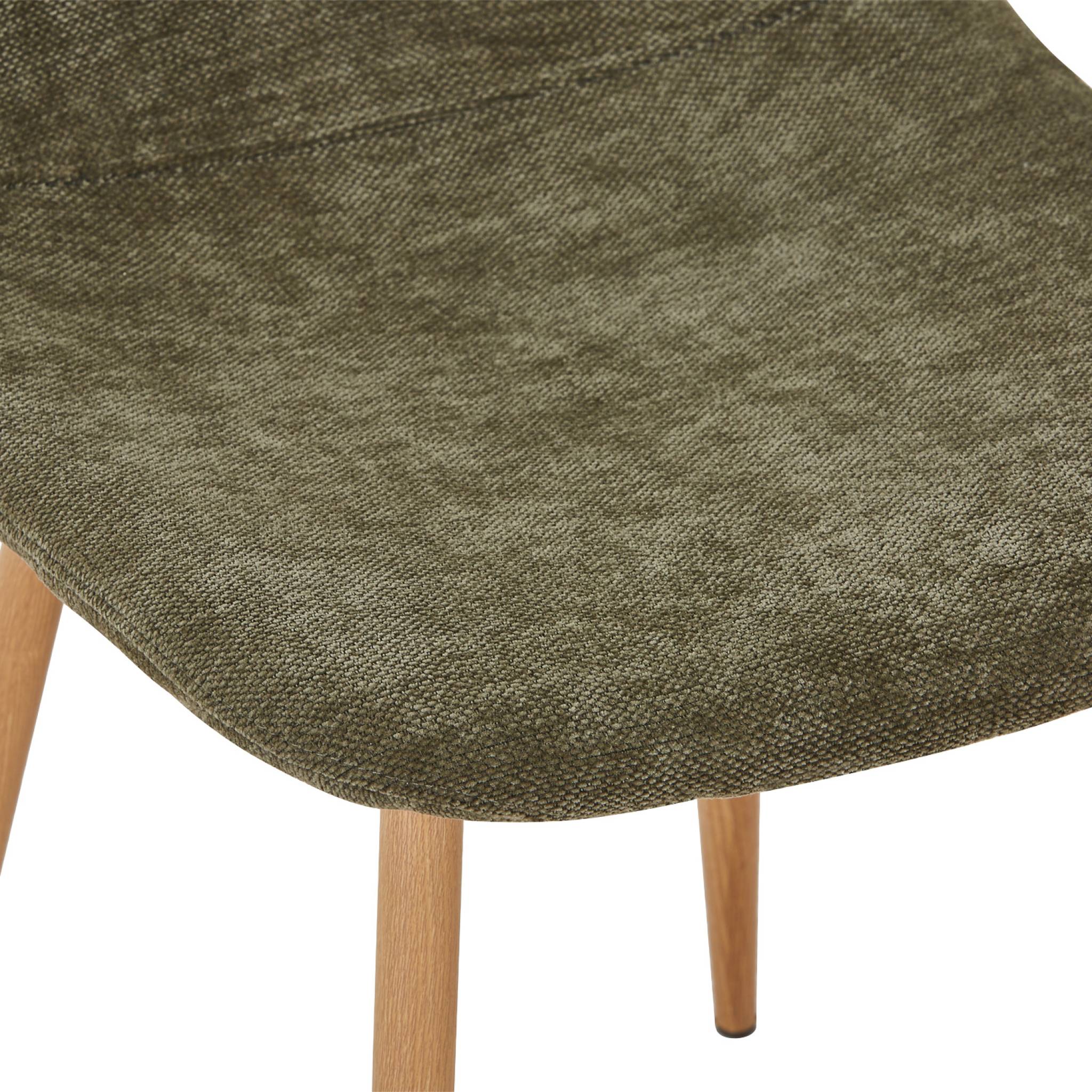 Chaise décor bois et tissu (lot de 4) VERA