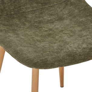 Chaise décor bois et tissu (lot de 4) VERA