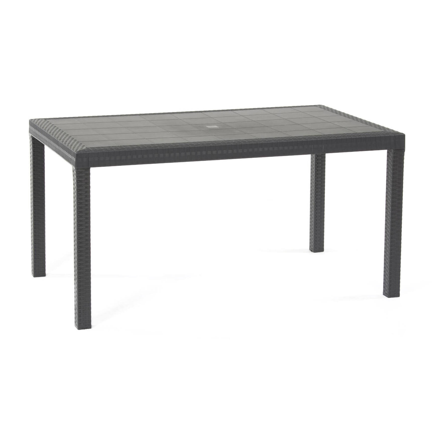Tavolo da esterno Adila, Base per picnic, Piano da pranzo da giardino, Banco outdoor multiuso, Made in Italy, 150x90 h74 cm, Antracite
