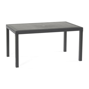 Tavolo da esterno Adila, Base per picnic, Piano da pranzo da giardino, Banco outdoor multiuso, Made in Italy, 150x90 h74 cm, Antracite