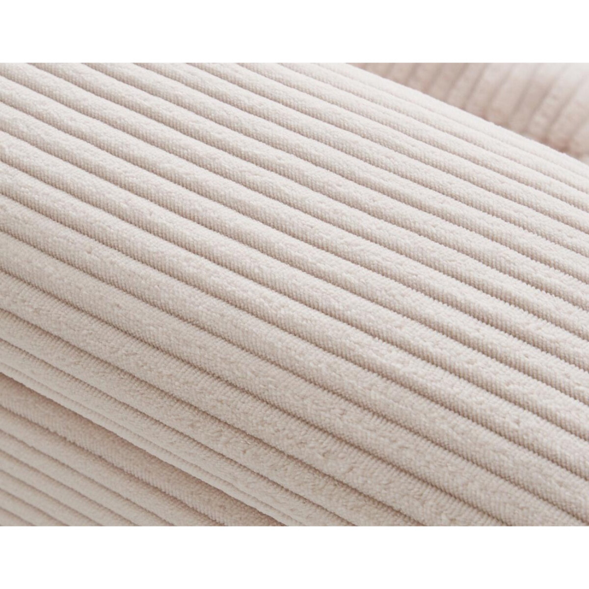 Vermont - canapé panoramique d'angle droit 7 places en velours côtelé - Beige