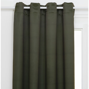 Rideau occultant "Odelie" vert kaki 140x260cm