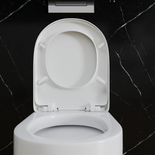 Sedile WC Copriwater Tavoletta UNIVERSALE Rapido Montaggio Soft Close Chiusura Ammortizzata In Plastica Antibatterica 458x361 Mm Bianco Forma D