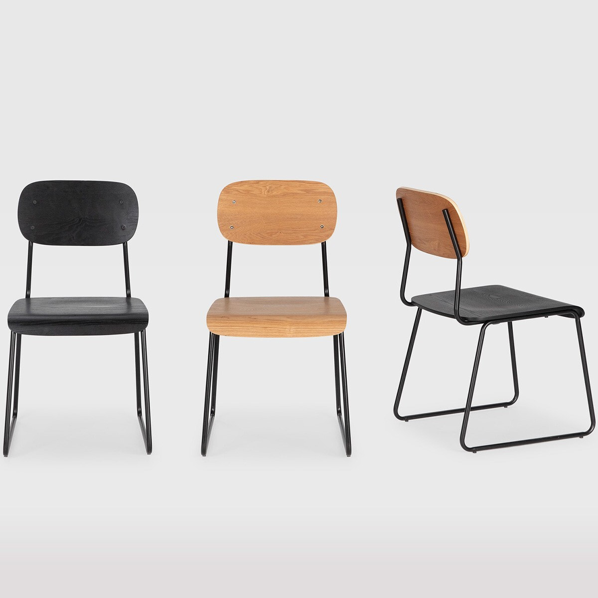 Lot de 2 chaises effet bois - EKEN