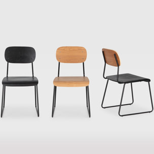 Lot de 2 chaises effet bois - EKEN