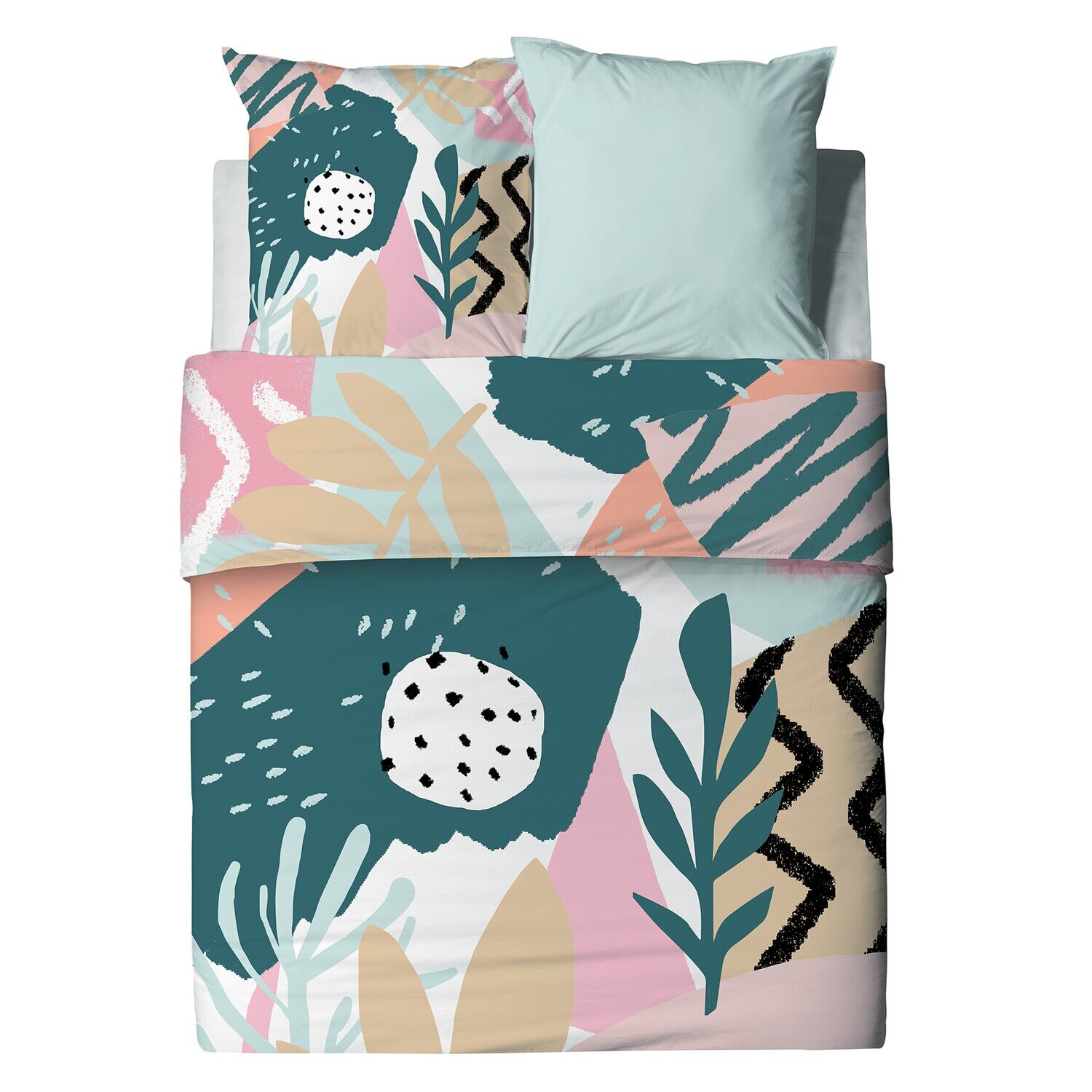 Parure housse de couette 3pcs 100% coton premium 57fils emilia