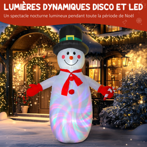 Bonhomme de neige gonflable LED Noël H.240cm matériel fixation et souffleur inclus