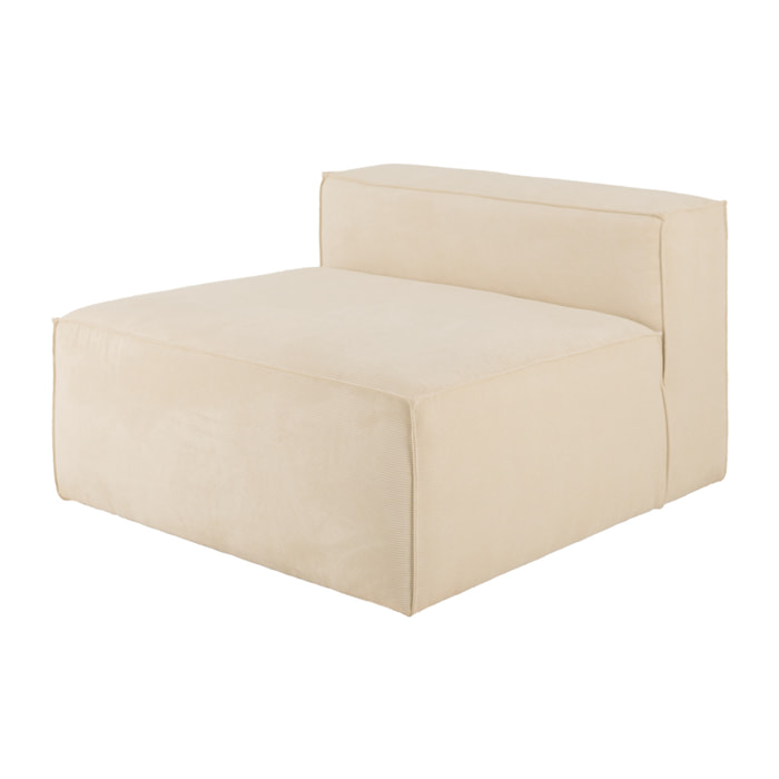 Fauteuil en velours côtelé couleur blanc de 110x90cm Hauteur: 70 Longueur: 110 Largeur: 90