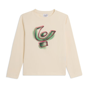 T-shirt Junior manica lunga con maxi logo effetto spray