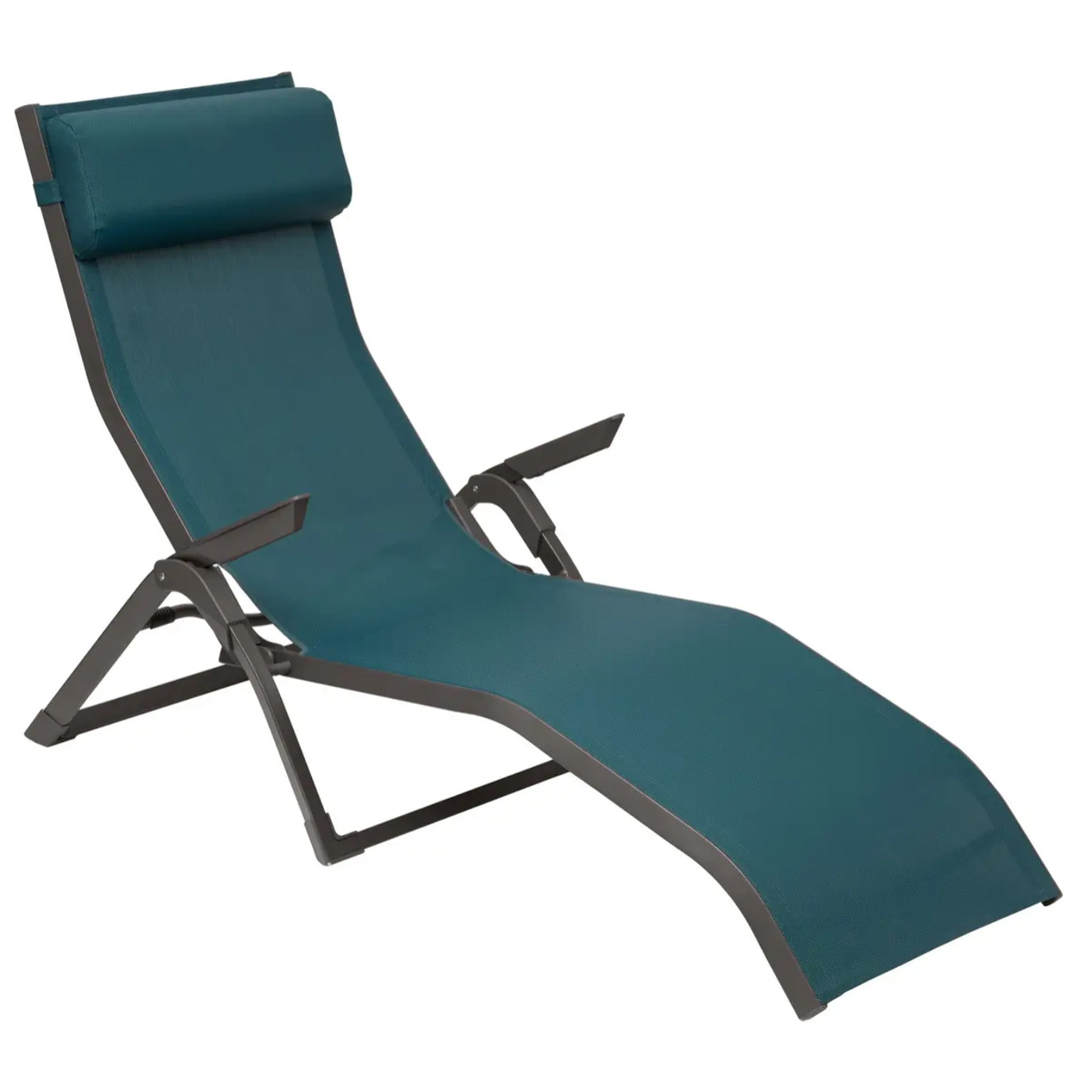 Transat "Decima" bleu canard & graphite aluminium traité époxy en texaline