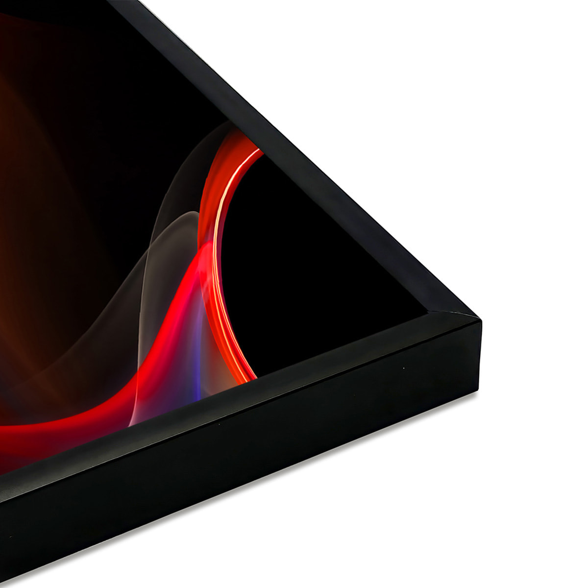 Affiche encadrée art abstrait rouge intense Affiche + cadre en métal - Noir