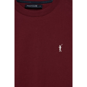 Camiseta granate con cuello redondo y bordado Rigby Go