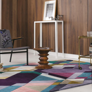 Tapis salon et chambre fait à la main en laine motif seventies RARA