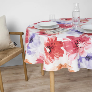 Nappe ronde anti-taches Big Flowers 7 Fucsia