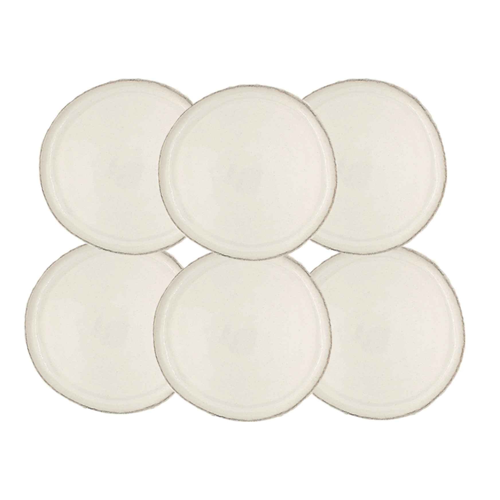 Lot de 6 grandes assiettes, COTON