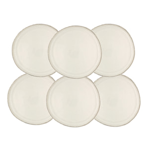 Lot de 6 grandes assiettes, COTON