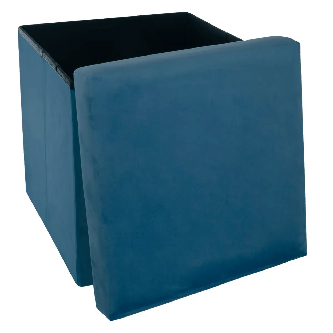 Pouf pliant "Tess" bleu en velours