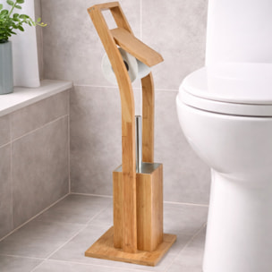 Combiné Incliné Wc Bambou & Inox MSV