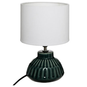 Lampe "Pati" - vert cèdre et blanc - céramique H28 cm