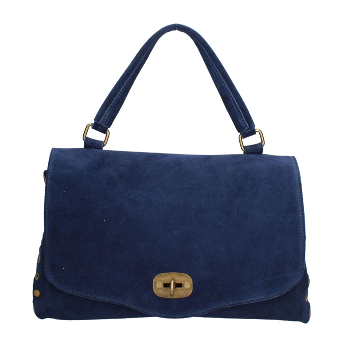Borsa a mano da donna Made in Italy - Modello Zelia Elite - Pelle scamosciata - 37.0 x 22.0 x 15.0 cm