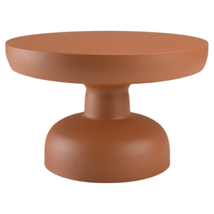 HORTENSE - Table basse ronde 60cm en fer couleur marron mat