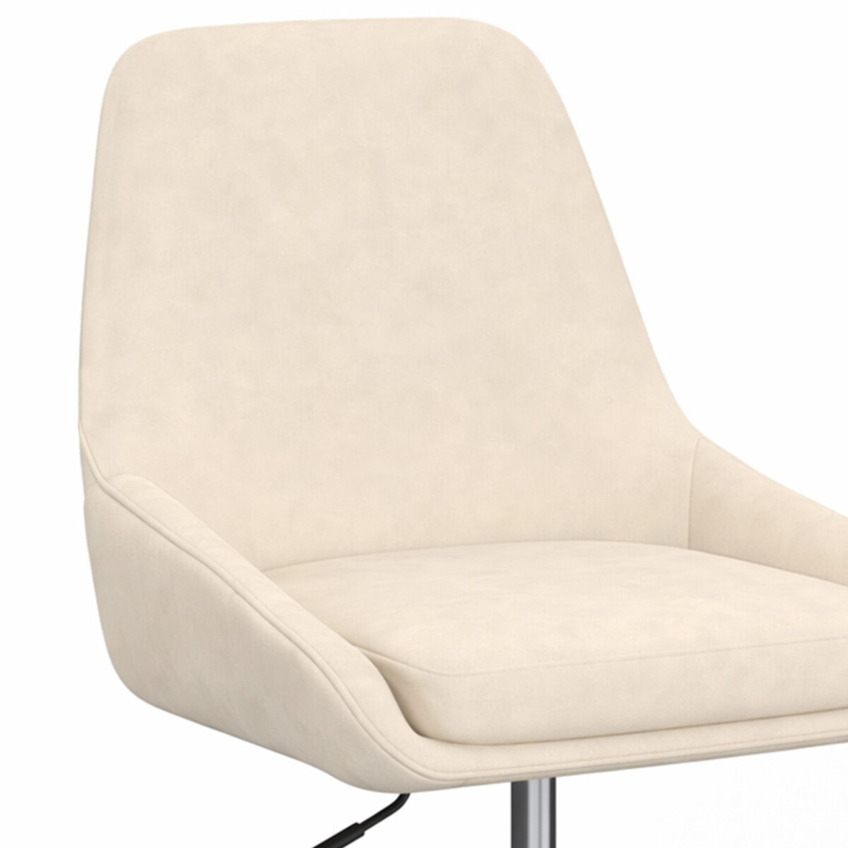 Fauteuil de bureau à roulettes Olivia velours crème
