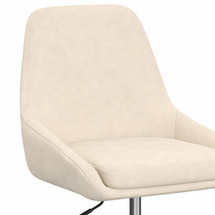 Fauteuil de bureau à roulettes Olivia velours crème