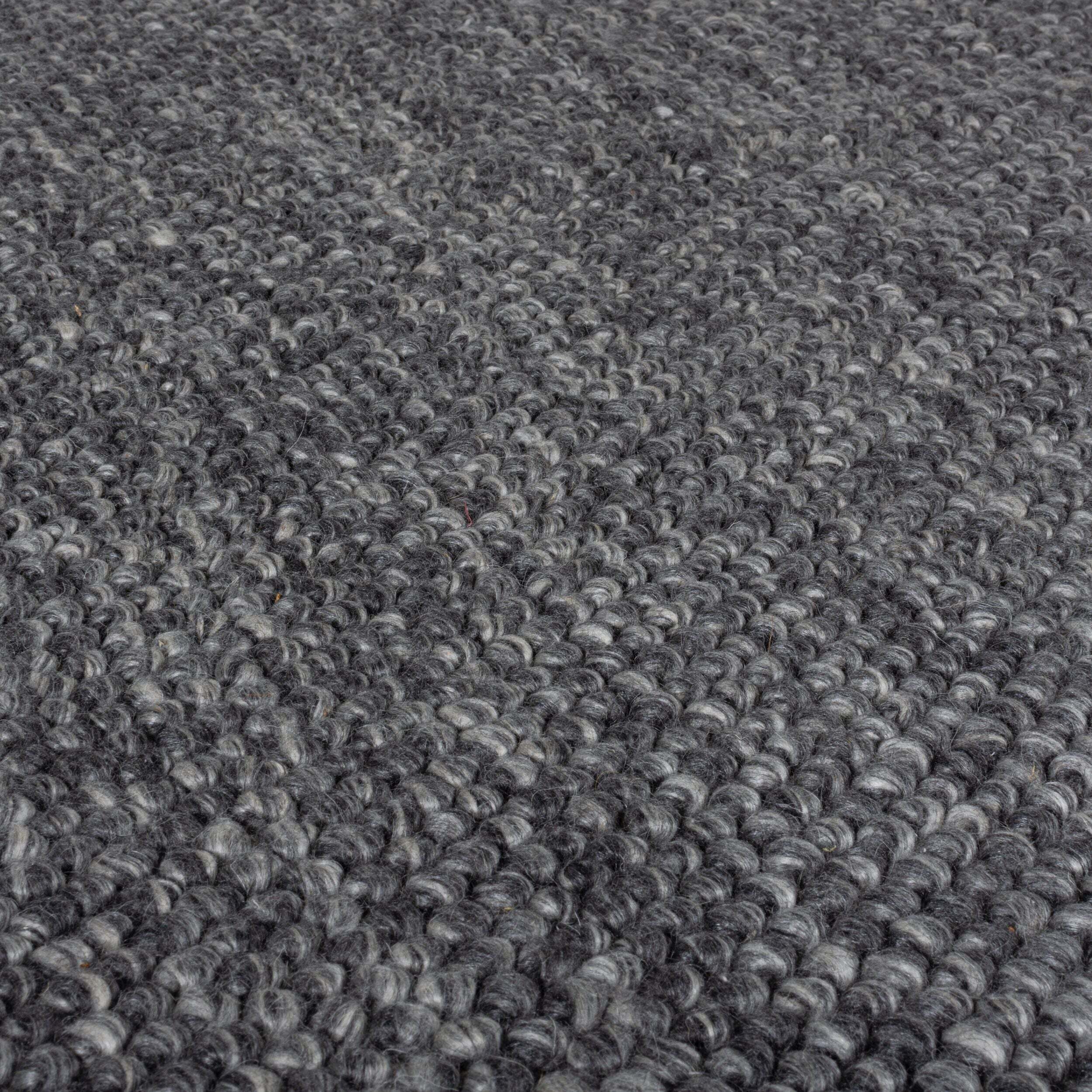 Tapis laine bouclée de couloir MINERALS Gris