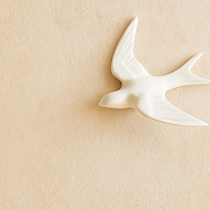 Déco murale hirondelle en Résine - Blanc