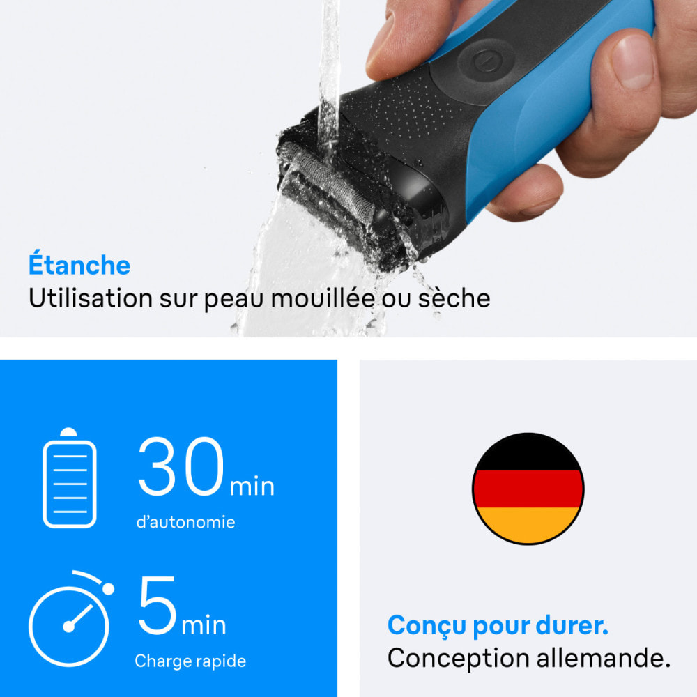 Braun Series 3, Rasoir Électrique, Rasage Sur Peau Sèche Ou Mouillée, 310S