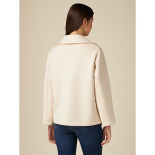 Oltre - Cappotto corto in tessuto scuba - Beige