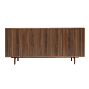 Buffet vintage en bois foncé noyer 4 portes L160 cm SUVA