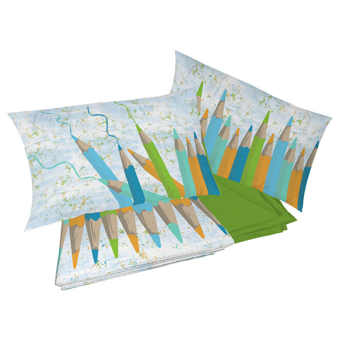 Completo letto matitoni verde