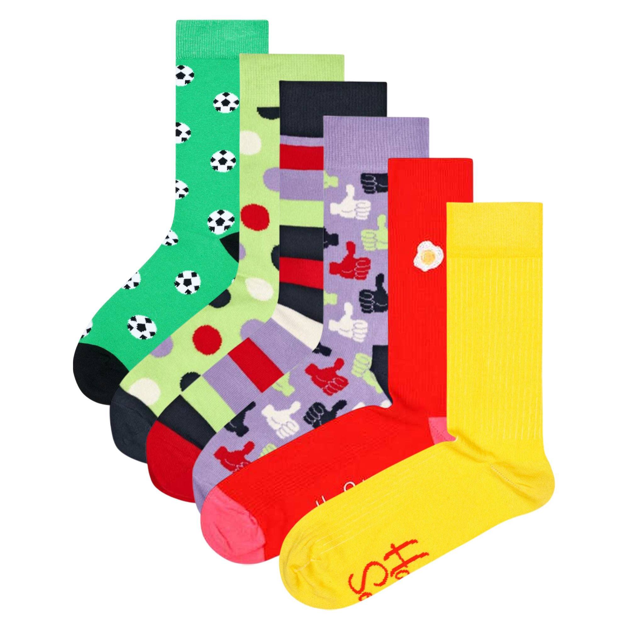 Calcetines 6-pack thumbs, milk, egg y soccer talla 41-46