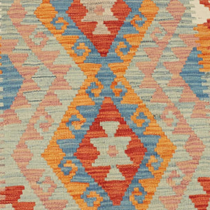 Tapis kilim au motif ethnique, tissé plat artisanal, VEROS
