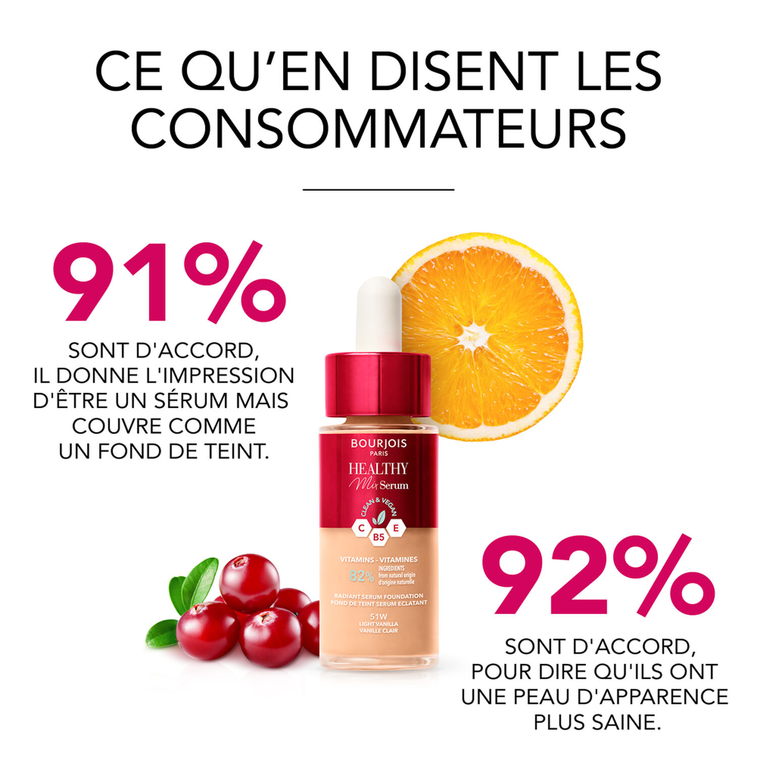 Healthy Mix Clean - Sérum Clean et Vegan - Fond de Teint 30 ml