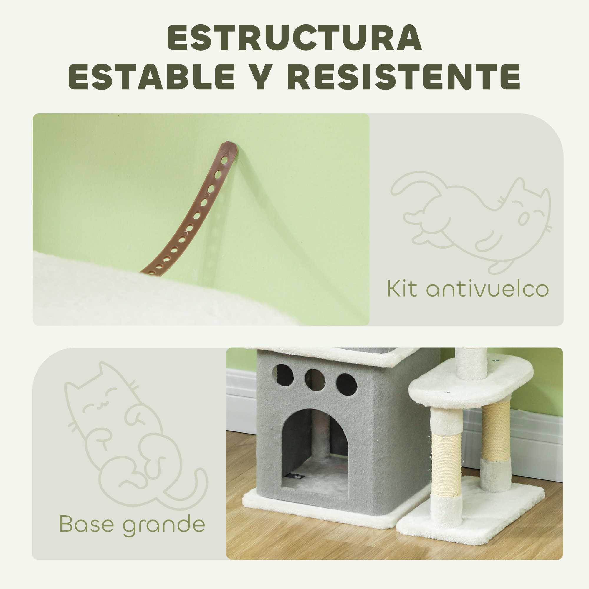 Árbol Rascador para Gatos 126 cm Torre para Gatos Rascador para Gatos con Nidos Plataformas Bolas Colgantes y Postes de Sisal Crema