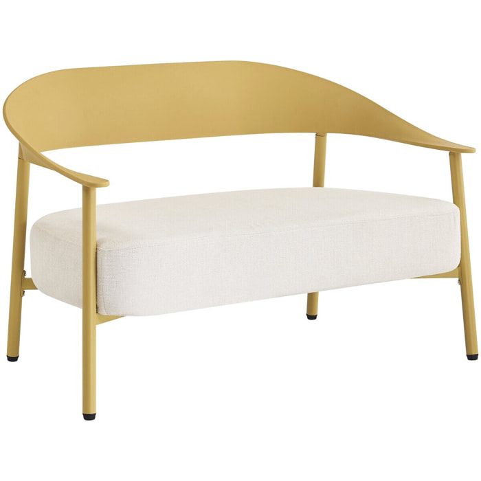 Canapé de jardin en plastique et en métal "Céora" - 2 places - Jaune
