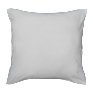 Parure de lit 3 pièces en microfibre unie lavée housse + taies - Blanc