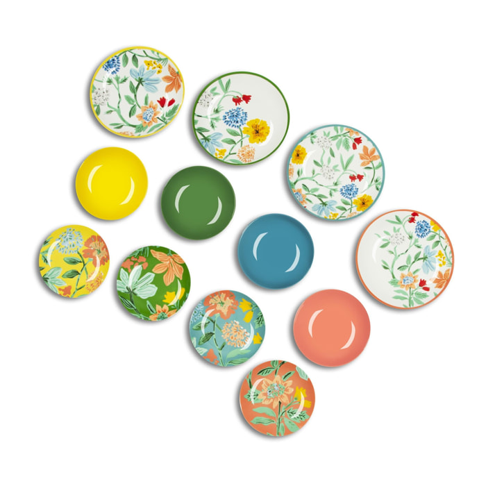 Servizio piatti 12 pezzi Excelsa Eze sur Mer, porcellana e stoneware multicolore