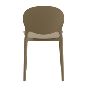 Set di 2 sedie SANTA CRUZ in polipropilene beige, impilabili