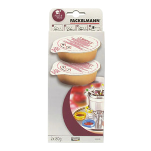 Lot de 2 coupelles d'alcool gélifié Fackelmann