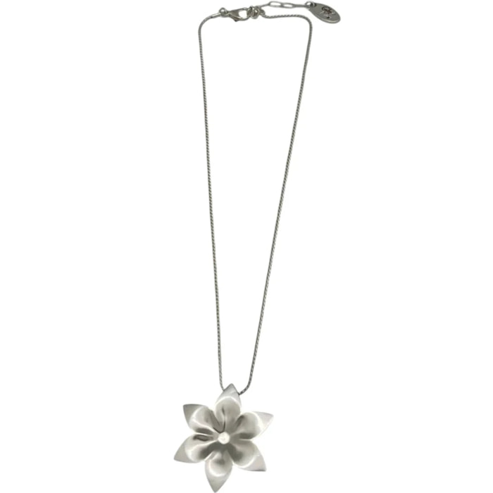 Gargantilla latón flor margarita colgante cadena plata 10µ
