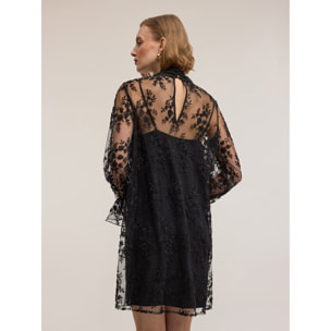 Motivi - Vestito corto in pizzo con fiocco Smart Couture - Nero